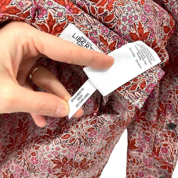 J. Crew Slim-fit cotton tuxedo‎ shirt in Liberty Aubrey Forest floral Sz 00 - Picture 11 of 11